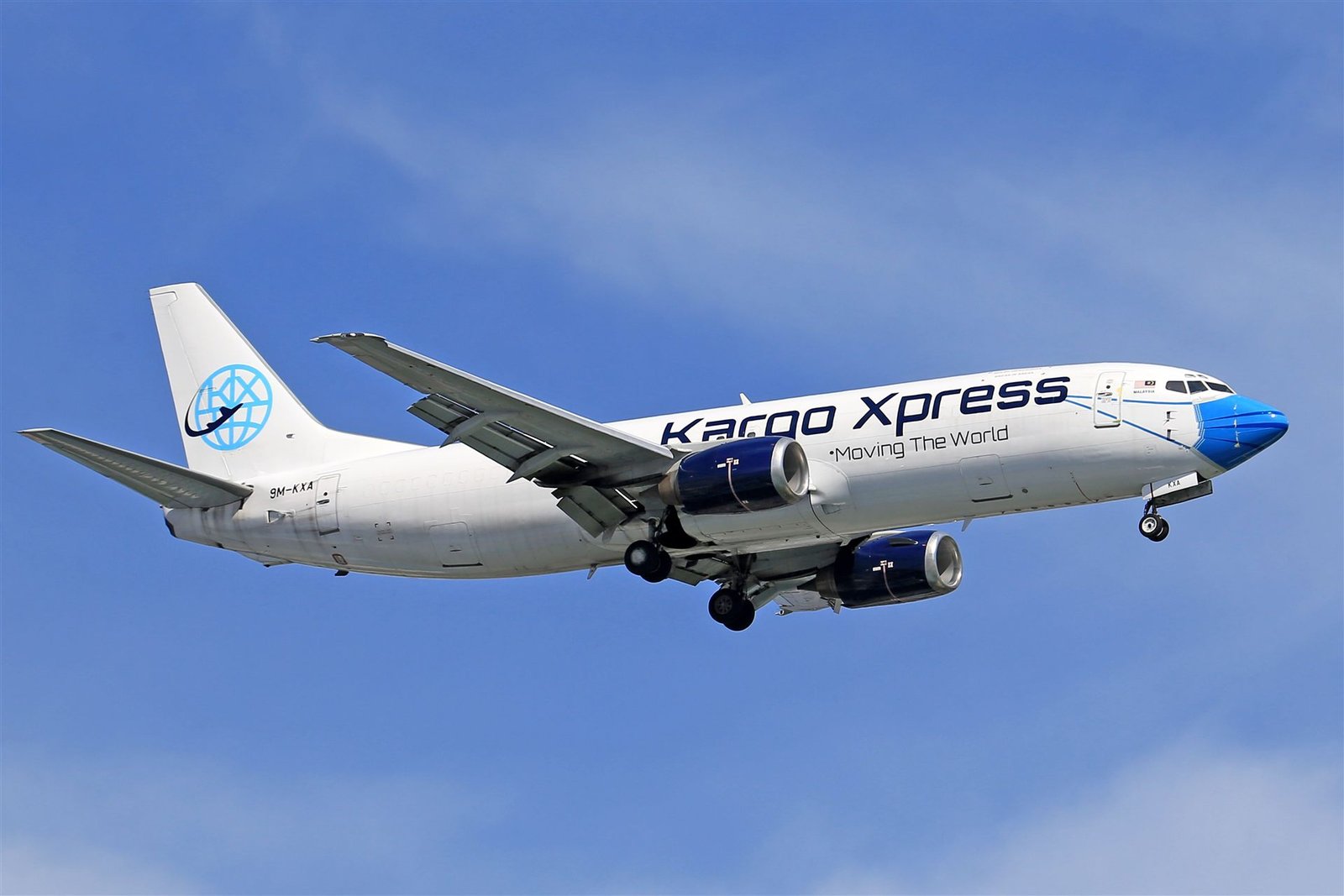 Cargo airplane in flight